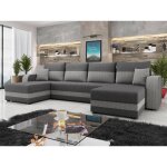 Bestmobilier - harvey - canap� panoramique en u - 7 places - convertible avec coffre - en tissu