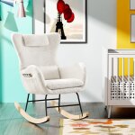 Hauss spole - rocking chair, chaise � bascule, fauteuil � bascule, avec dossier, pieds en bois, teddy, ...