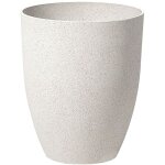 Haut cache - pot blanc cass rond effet pierre en polyrsine diamtre 35 cm pot de fleurs idal au design ...