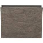 Haut cache - pot marron rectangulaire 25 x 60 x 45 cm bac  fleurs en pierre et polyrsine au design ...
