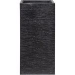 Haut cache - pot noir carr 33 x 33 x 70 cm pot de fleurs robuste en mlange de fibres au design moderne ...