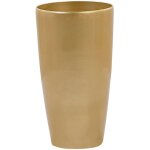 Haut pot de fleurs cache - pot rond 32 cm de diamtre en mlange de pierre dor idal pour extrieur ...