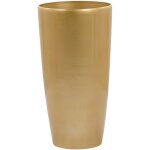 Haut pot de fleurs cache - pot rond 40 cm de diamtre en mlange de pierre dor idal pour extrieur ...