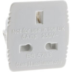 Hbf - adaptateur prise voyage france vers uk - prise femelle uk vers prise m�le fr - blanc - zenitech ...