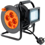 Zenitech - enrouleur lectrique 4 x 2p + t + projecteur led 15m - orange