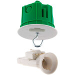 Kit dcl point de centre murs pleins 65mm + fiche + douille e27 + crochet - vert - zenitech