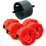 Lot de 5 botes d'encastrement cloison sche 67x40mm - rouge zenitech