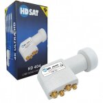 Hdsat - hd404 lnb quad full hd 4k t�te parabole 4 sorties 0, 1db compatible astra eutelsat