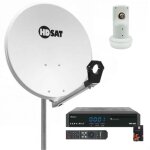 Hdsat - pack parabole satellite acier 60cm + lnb single + récepteur tntsat Hdsat - pack parabole satellite acier 60cm + lnb single + récepteur tntsat