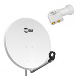 Hdsat - pack parabole satellite acier 80cm + lnb twin hd 4k 0, 1db idéal astra eutelsat Hdsat - pack parabole satellite acier 80cm + lnb twin hd 4k 0, 1db idéal astra eutelsat