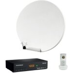 Hdsat - pack parabole satellite fibre composite blanche 60cm + lnb single + dcodeur satellite hd tntsat ...