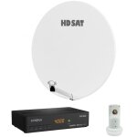 Hdsat - pack parabole satellite fibre composite blanche 85cm + lnb single + dcodeur satellite astra ...