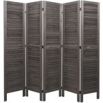 Jamais utilis] paravent hhg - 527, cloison de sparation visuelle sparation de pice, look shabby 170x200cm, ...