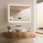Heilmetz - miroir de salle de bain avec �clairage miroir de salle de bain led 80x60cm interrupteur tactile, ...