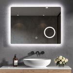 Heilmetz miroir de salle de bain avec �clairage miroir de salle de bain led 80x60cm interrupteur tactile, ...