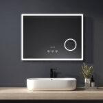 Heilmetz - miroir de salle de bain avec �clairage miroir de salle de bain led 80x60cm interrupteur tactile, ...