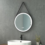 Heilmetz - miroir salle de bain rond 50 cm avec led 3 couleurs de lumire ip44 ? interrupteur tactile, ...