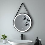 Heilmetz - miroir salle de bain rond 50 cm avec led 6500k ip44 ? interrupteur tactile, lumire blanche ...