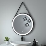 Heilmetz - miroir salle de bain rond 70 cm avec led 6500k ip44 ? interrupteur tactile, lumire blanche ...