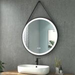 Heilmetz - miroir salle de bain rond 80 cm avec led 3 couleurs de lumire ip44 ? interrupteur tactile, ...