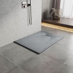 Heilmetz receveur de douche l. 120 x l. 90 cm gris rectangulaire semblable � la pierre bac � douche extra ...