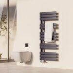Heilmetz - sèche - serviettes 120 x 50 cm radiateur à eau chaude anthracite, anti - bactérien, 601w, ... Heilmetz - sèche - serviettes 120 x 50 cm radiateur à eau chaude anthracite, anti - bactérien, 601w, ...