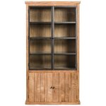 Hellin - buffet vaisselier en bois recycl et mtal 4 portes clairage led - linas