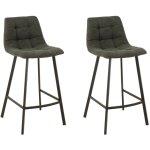 Hellin - chaise de bar en tissu et en m�tal noir (lot de 2) - olivia