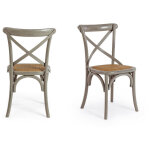 Hellin - chaises bistrot en rotin (lot de 2) - estaminet