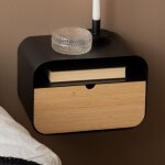 Hellin - chevet mural 1 tiroir 35x25x23 cm d�cor ch�ne
