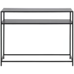 Hellin - console rectangulaire double plateau en m�tal noir l100 - cassia
