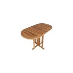 Hellin - table de balcon pliante 120x60x75 cm en teck naturel