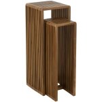 Hellin - meuble console gigogne cubique en teck lot de 2 naturel 34x34x88 cm Hellin - meuble console gigogne cubique en teck lot de 2 naturel 34x34x88 cm