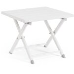 Hellin - table basse de jardin pliante en aluminium blanc - taylen