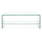Hellin - table basse rectangulaire en verre double plateau l100 - idora