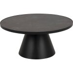 Hellin - table basse ronde 85, 7x85, 7x40 cm en céramique et métal noir Hellin - table basse ronde 85, 7x85, 7x40 cm en céramique et métal noir