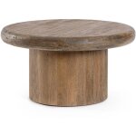 Hellin - table basse de salon ronde en bois de manguier d75 - juarez - marron