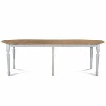 Table ronde 6 pieds tournés d115 + 3 rallonges bois - victoria Table ronde 6 pieds tournés d115 + 3 rallonges bois - victoria
