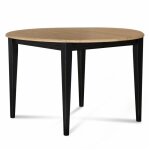 Hellin - table ronde bois d115 cm avec 1 allonge et pieds fuseau - victoria