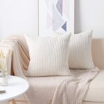 Hello kitty bain - tonchean lot de 2 housses de coussin d�coratives 60x60cm velours c�tel� couleur unie ...