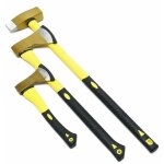Helloshop26 - lot de 3 haches compos� d'une hache � fendre et d'un marteau � fendre jaune et noir