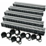 Helloshop26 - lot de 5 x 1 m caniveaux grille recouvrement 1, 5 tonnes fonte drainage eaux usées évacuation ... Helloshop26 - lot de 5 x 1 m caniveaux grille recouvrement 1, 5 tonnes fonte drainage eaux usées évacuation ...