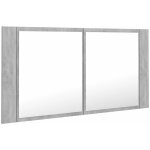 Helloshop26 - armoire de salle de bain  miroir led 90 x 12 x 45 cm acrylique gris