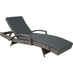 Helloshop26 - bain de soleil transat meuble jardin 5 positions gris