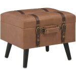 Helloshop26 - banquette pouf tabouret meuble tabouret de rangement 40 cm marron synthétique Helloshop26 - banquette pouf tabouret meuble tabouret de rangement 40 cm marron synthétique