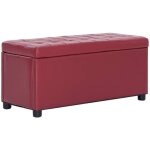 Helloshop26 - banquette pouf tabouret meuble pouf de rangement 87 cm rouge bordeaux synthétique Helloshop26 - banquette pouf tabouret meuble pouf de rangement 87 cm rouge bordeaux synthétique