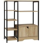 Helloshop26 - biblioth�que avec meuble 97 cm ch�ne clair