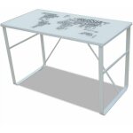 Helloshop26 - bureau table meuble travail informatique rectangulaire avec motif de carte du monde Helloshop26 - bureau table meuble travail informatique rectangulaire avec motif de carte du monde