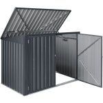 Helloshop26 - cache poubelle avec toit rabattable pour 2 poubelles 173 x 101 x 131 cm Helloshop26 - cache poubelle avec toit rabattable pour 2 poubelles 173 x 101 x 131 cm