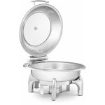 Helloshop26 - chafing dish rond avec hublot 5, 5 litres 1 bruleur acier inoxydable